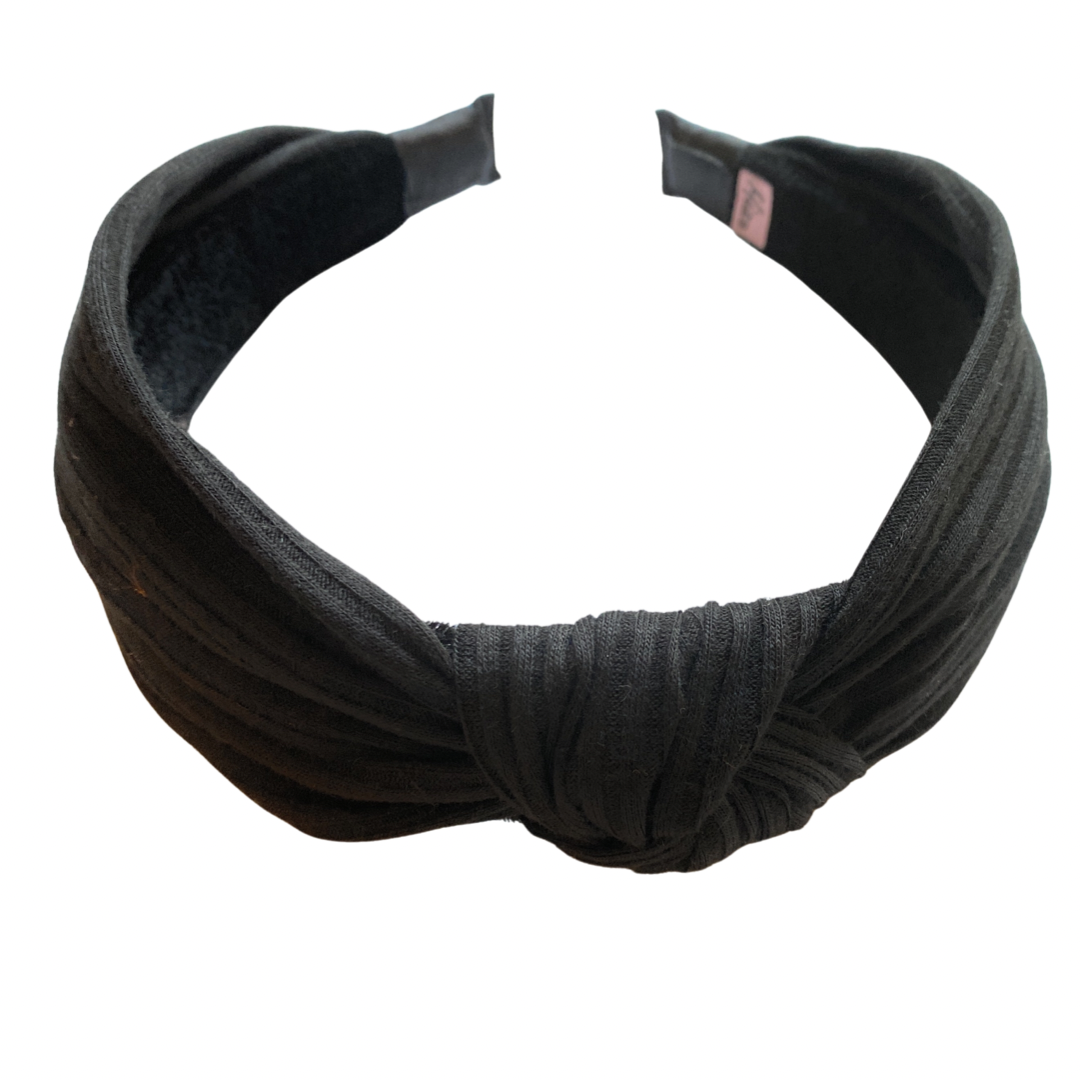 Knotted Knit Headband - Black