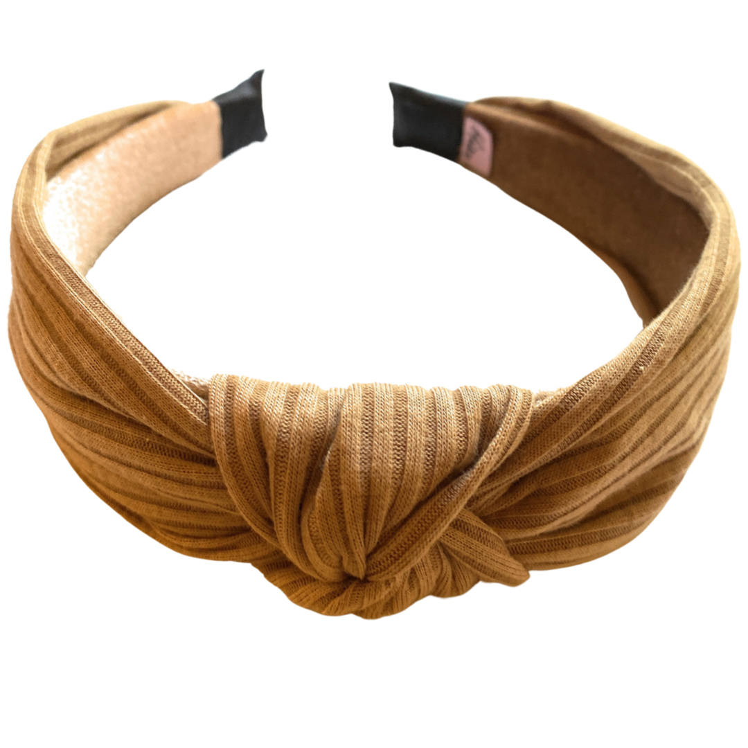 Knotted Knit Headband - Camel