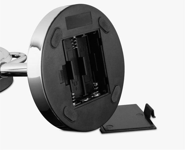 Mia®10x/1x Cordless LED Lighted Vanity Mirror Chrome - battery compartment shown - by #MiaKaminski #Mia #MiaBeauty #beauty #hair #HairAccessories #lovethis #love #life #woman #mirrors #vanitymirror