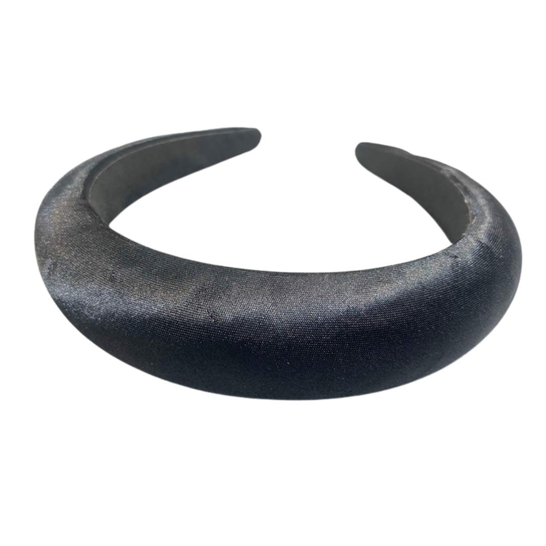Padded Silk Headband - Black