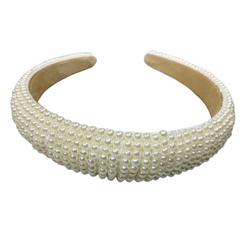 Padded Pearl  Headband - Off White
