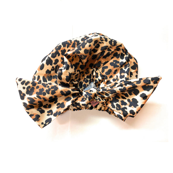 Shower Cap + Tie - leopard