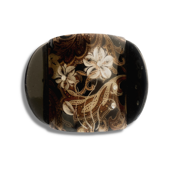 Mia Beauty Super Clamp large size in black floral print top view