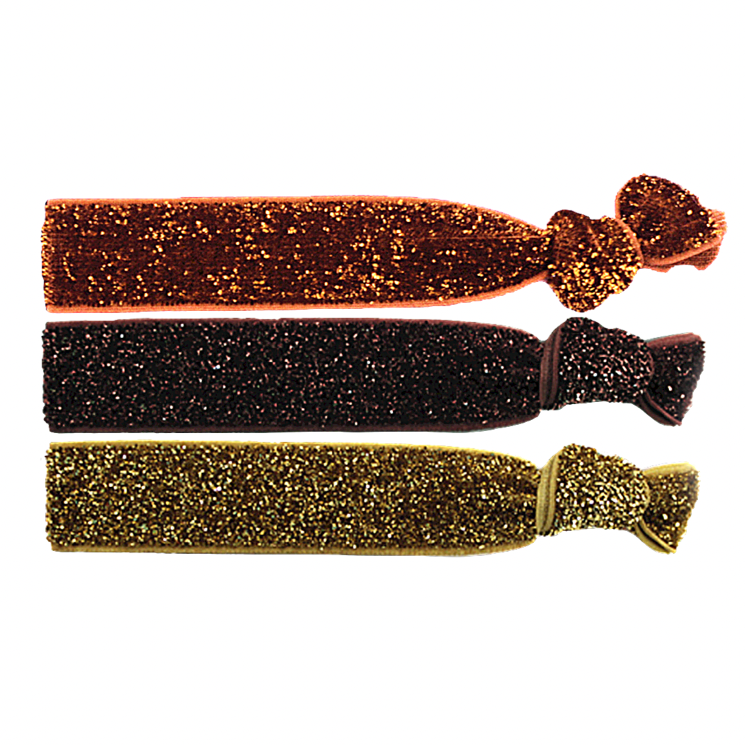Glitter Tony Ties in orange brown and gold