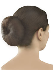 Mia® Bend-a-Bun® - brown color shown in models hair back view - manufactured by #MiaBeauty - invented by #MiaKaminski #Mia #beauty #buns #bunstylingtools #bunmaker #hotbuns 