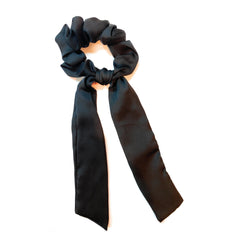 Mia Beauty Scrunchie with hanging ties black chiffon