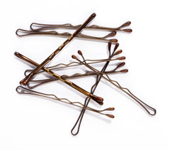 Mia® Color Blended Bobby Pins - medium brown and dark brown color - 50 pieces - 8 pieces shown off packaging - designed by #MiaKaminski #Mia #MiaBeauty #Beauty #Hair #HairAccessories #hairstylingtools #frenchtwists #lovethistool #stylingtool #lovethis #love #life #woman