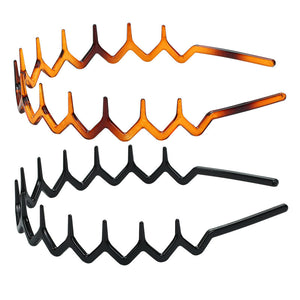 Mia Beauty Zigzag Headbands with claws in tortoise and black color