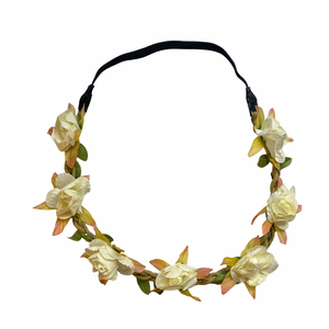 Mia® Beauty Flower Halo Headband Hair Accessory - beige rosebuds