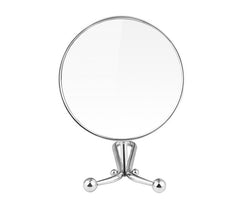 Mia® 10x/1x Folding Mirror - Handheld + Table + Wall - Polished Chrome - shown folded front view - #MiaKaminski #Mia #MiaBeauty #beauty #hair #lovethis #love #life #woman #mirrors #vanitymirror