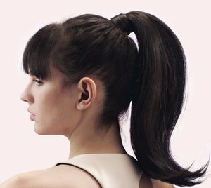 Mia® Poofy Pony Hair + Ponytail Volumizing Tool in model's hair - invented by #MiaKaminski of #MiaBeauty #Mia #beauty #hair #hairstylingtool #volumizingtool #lovethistool #love #life #woman #lovethis #ponytailvolumizingtool