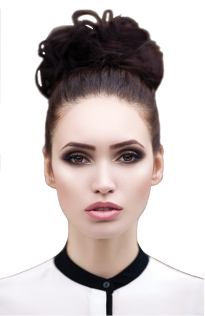 Mia® Fluffy Hair Ponywrap - dark brown color - by #MiaKaminski of #MiaBeauty - shoen in model's hair