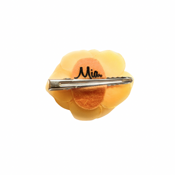 Mia® Beauty Small Flower Clip in Neon Orange  back side showing clip