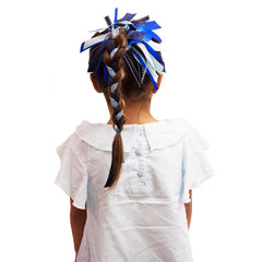 Mia Spirit Hanging Ribbons braided through Ellas hair with Ribbon Cluster Ponytailer