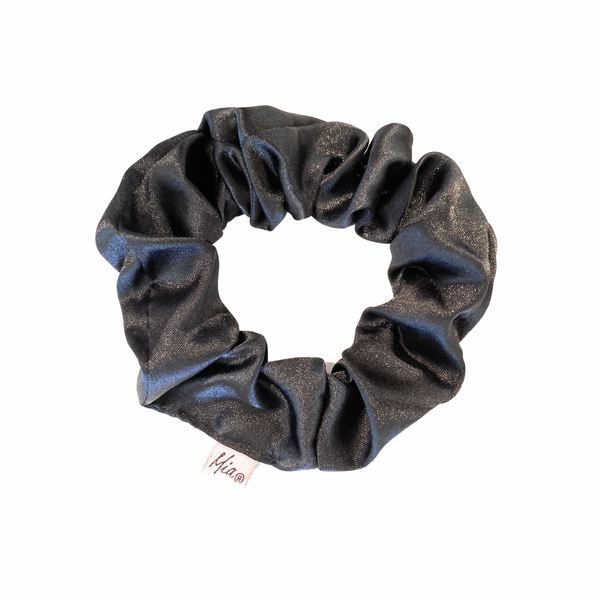 Solid Silk Scrunchie - Black