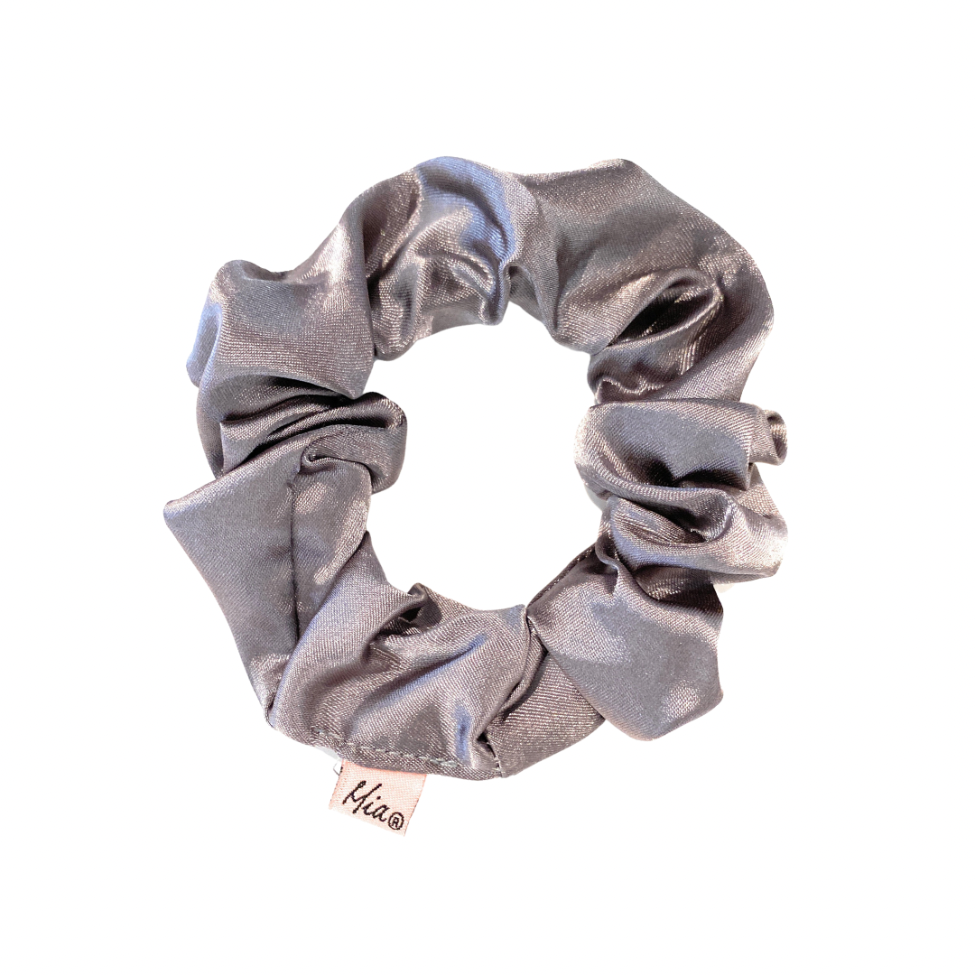 Mia Beauty Solid Silk Scrunchie in gray color