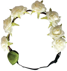 Mia® Flower Halo Headband - white roses - by #MiaKaminski #Mia #MiaBeauty #Beauty #Hair #HairAccessories #headbands #lovethis #love #life #woman #flowerhalo
