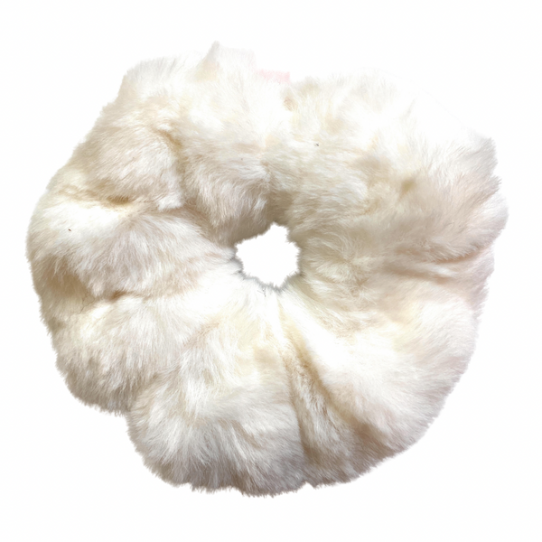 Furry Scrunchie - white